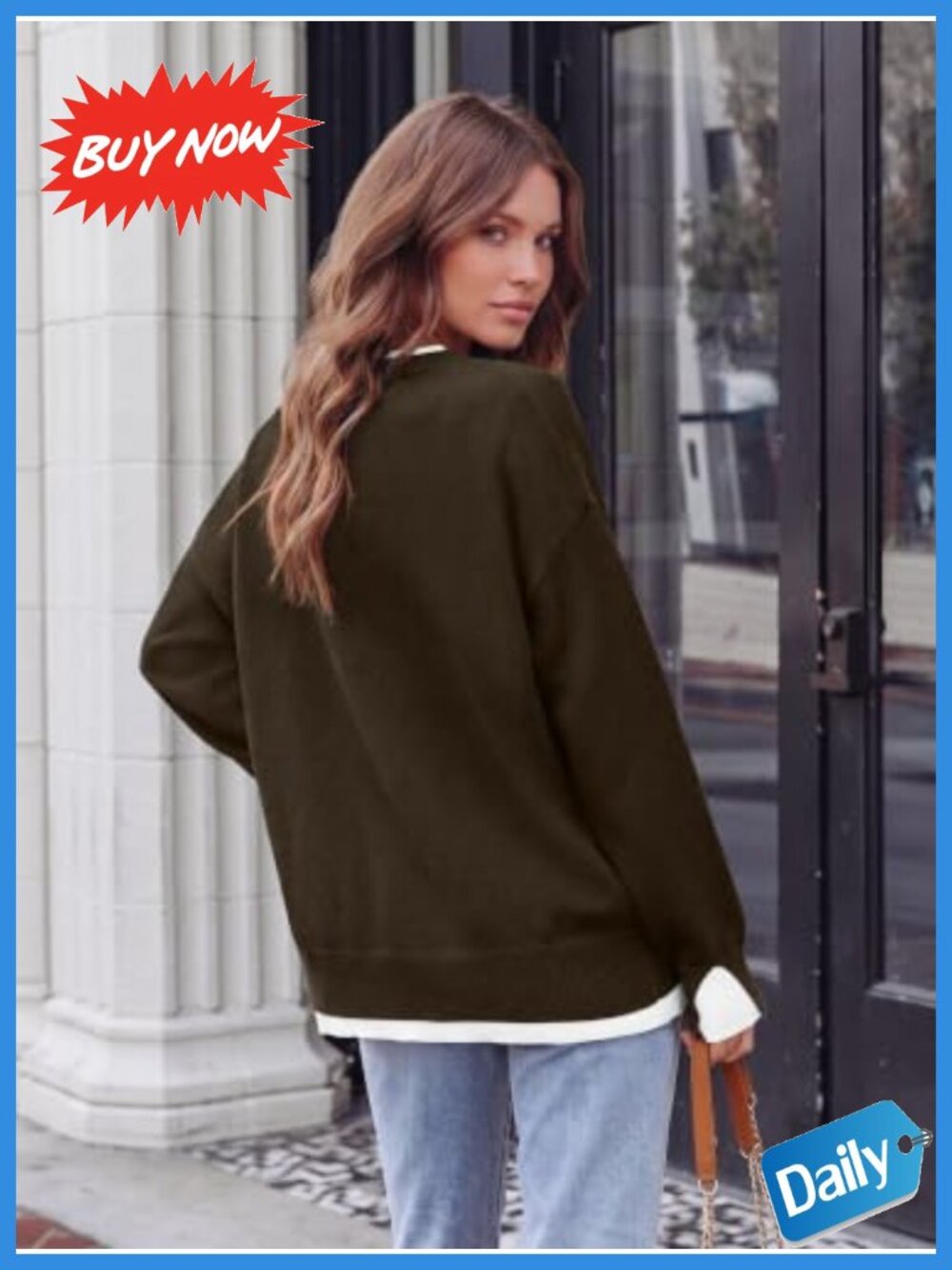 Long Sleeve Crew Neck Ribbed Knit Pullover Sweater Lightweight - Picture 5 of 5